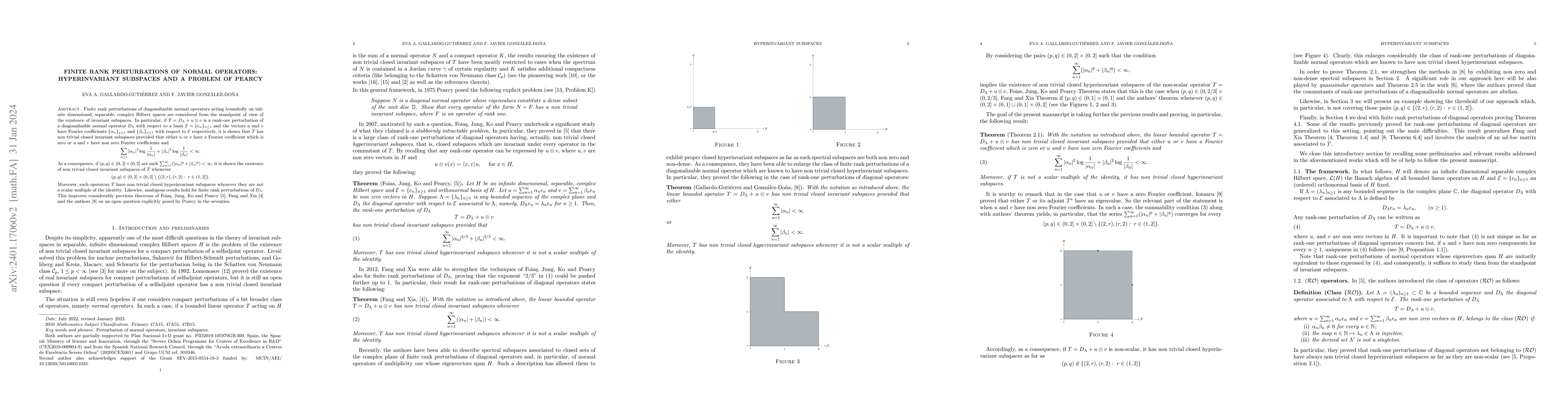 Thumbnail for Finite rank perturbations of normal operators: hyperinvariant subspaces
  and a problem of Pearcy