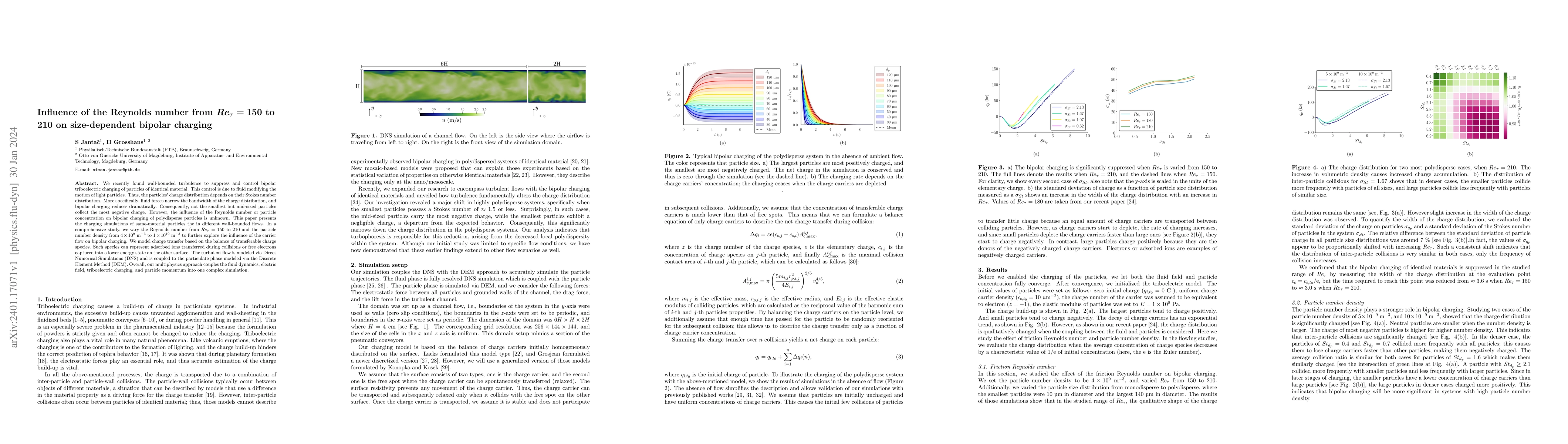 Thumbnail for Influence of the Reynolds number from $Re_\tau= 150$ to $210$ on
  size-dependent bipolar charging