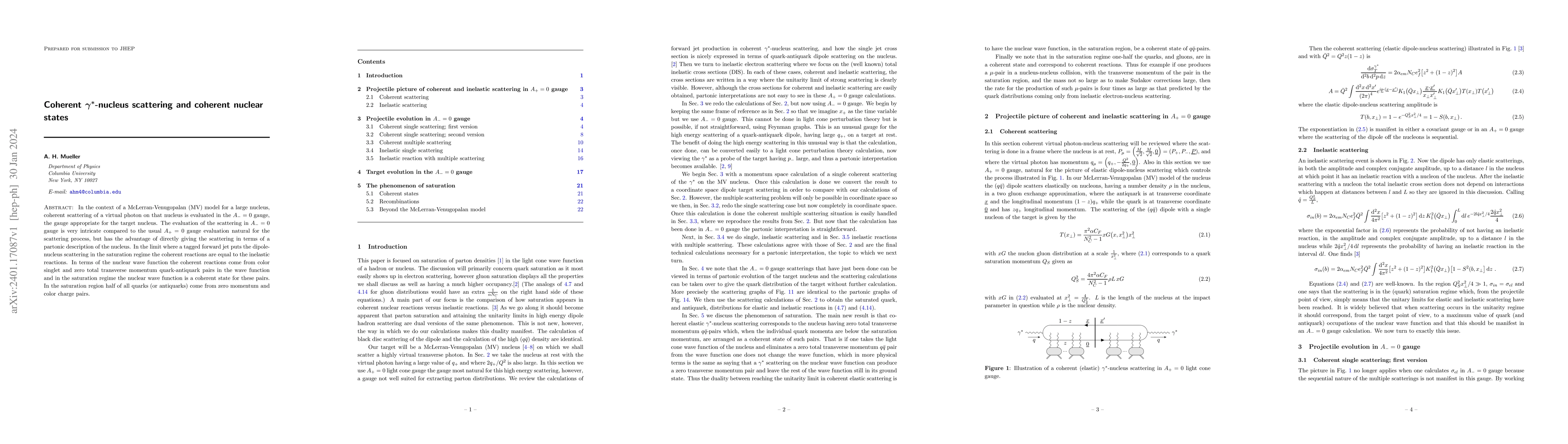 Thumbnail for Coherent $\gamma^*$-nucleus scattering and coherent nuclear states