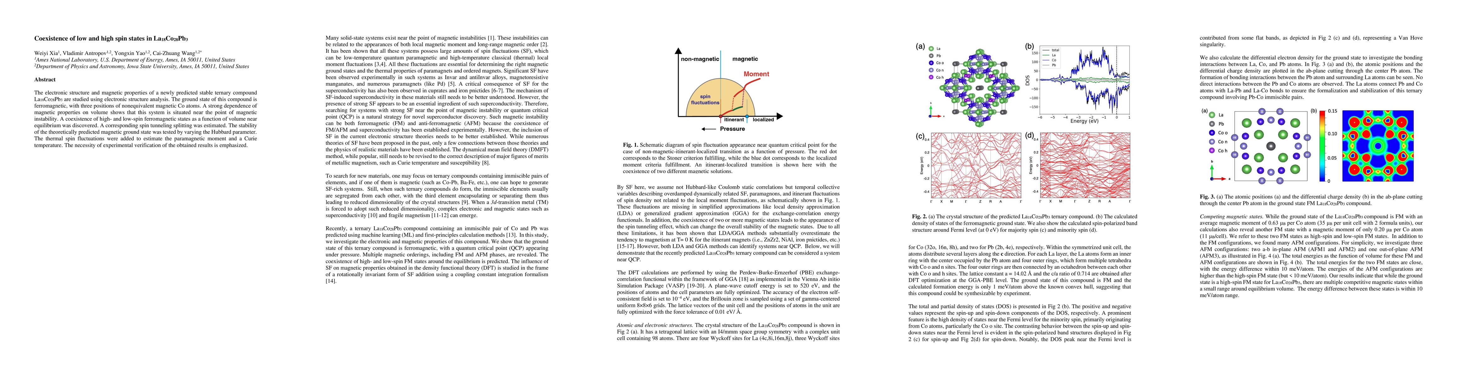 Thumbnail for Coexistence of low and high spin states in La$_{18}$Co$_{28}$Pb$_{3}$