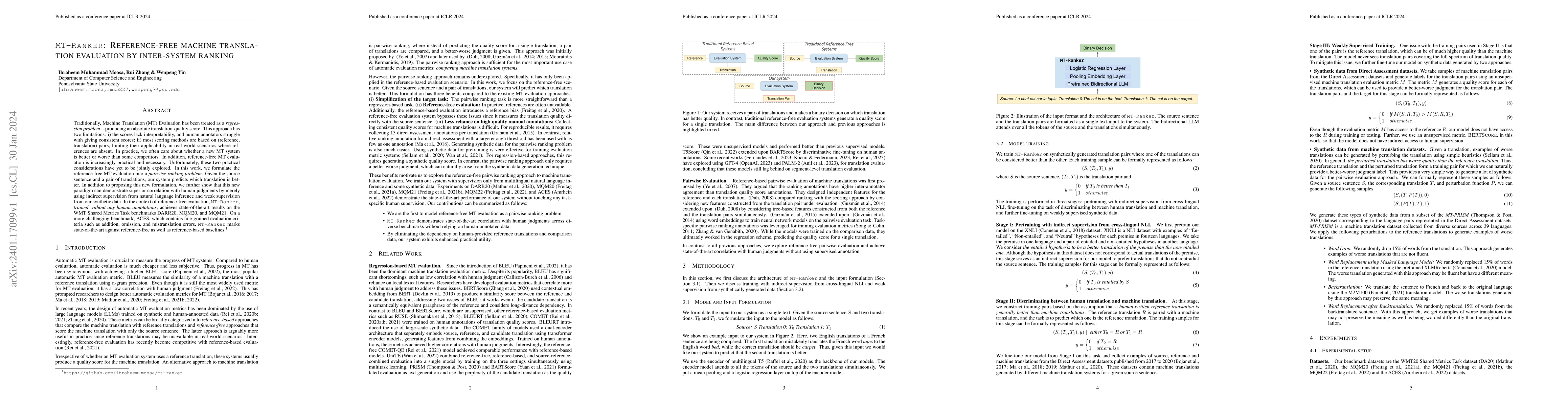 Thumbnail for MT-Ranker: Reference-free machine translation evaluation by inter-system
  ranking