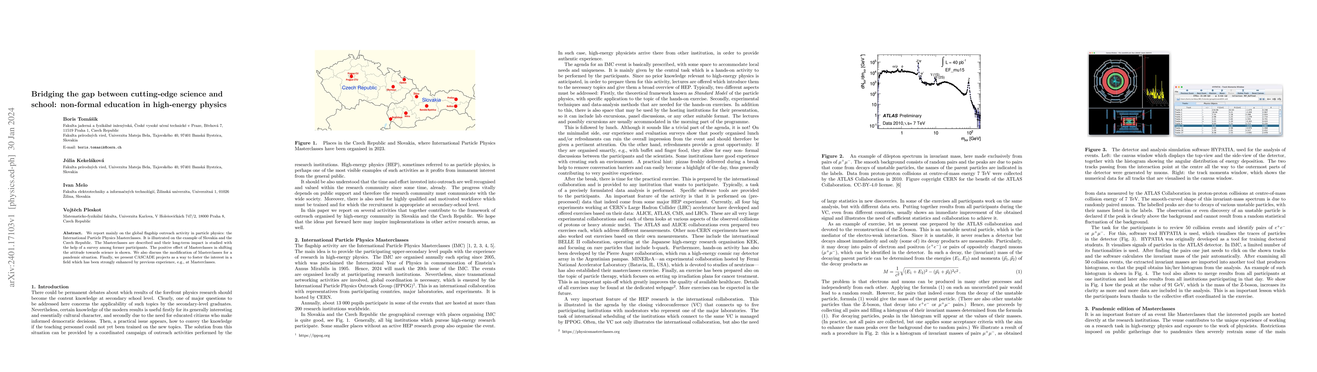 Thumbnail for Bridging the gap between cutting-edge science and school: non-formal
  education in high-energy physics