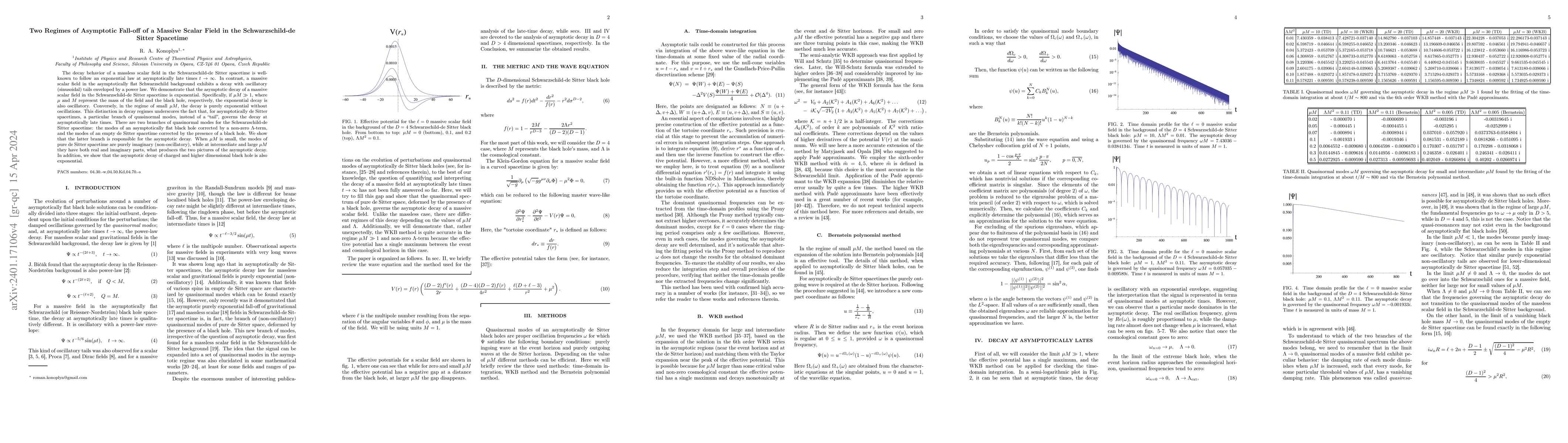 Thumbnail for Two Regimes of Asymptotic Fall-off of a Massive Scalar Field in the
  Schwarzschild-de Sitter Spacetime