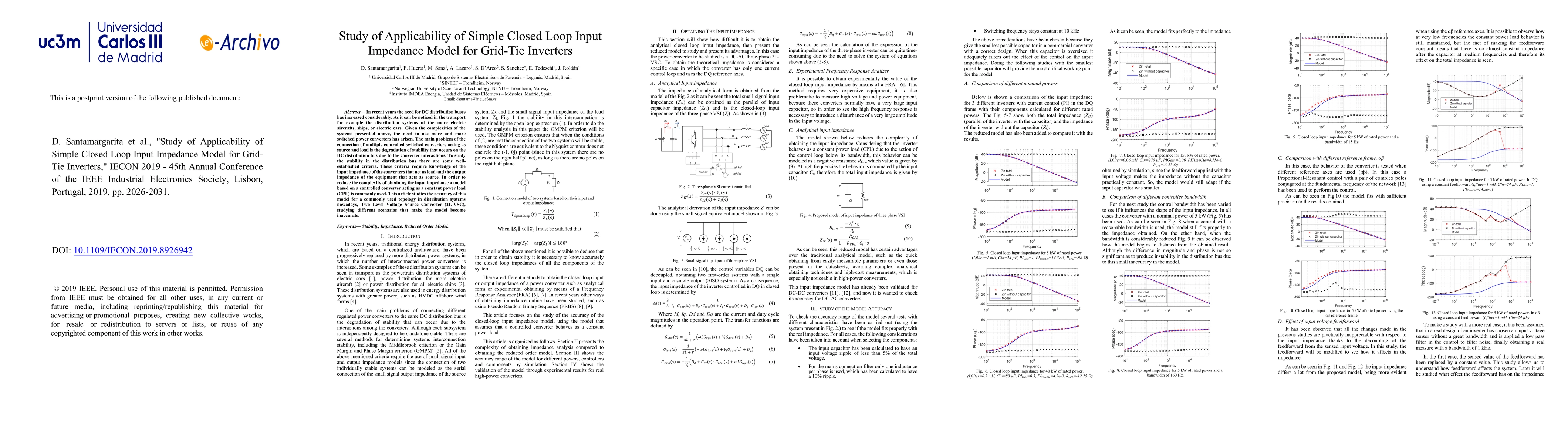 Thumbnail for Study of Applicability of Simple Closed Loop Input Impedance Model for
  Grid-Tie Inverters