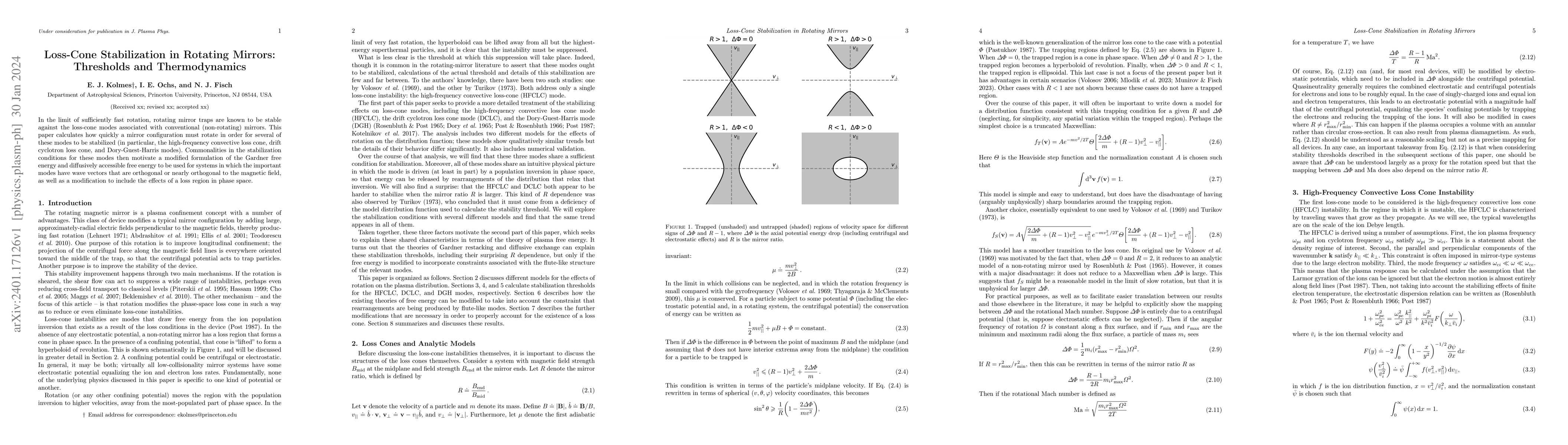 Thumbnail for Loss-Cone Stabilization in Rotating Mirrors: Thresholds and
  Thermodynamics