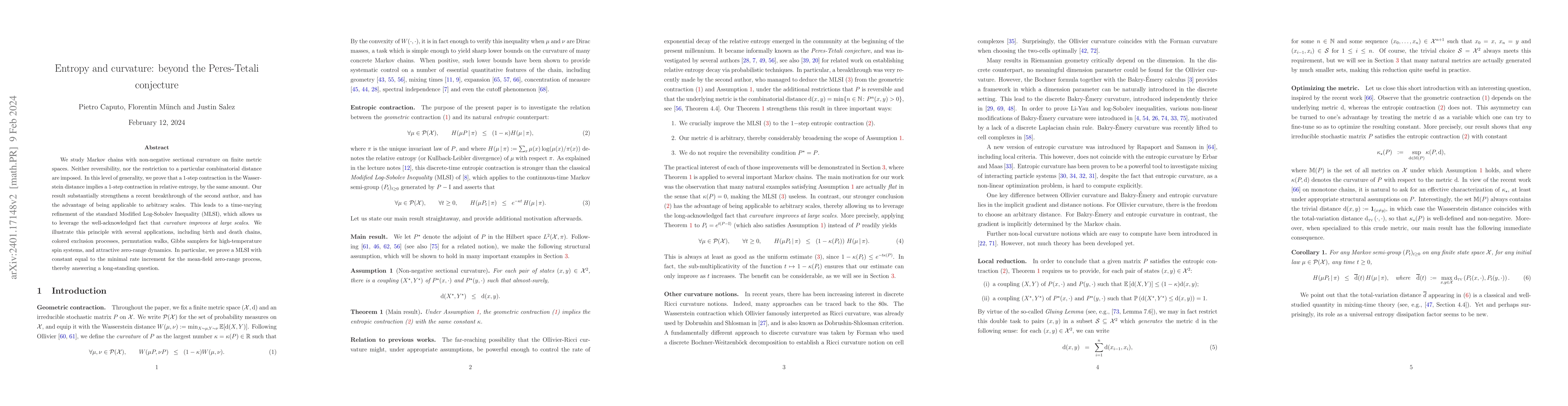 Thumbnail for Entropy and curvature: beyond the Peres-Tetali conjecture