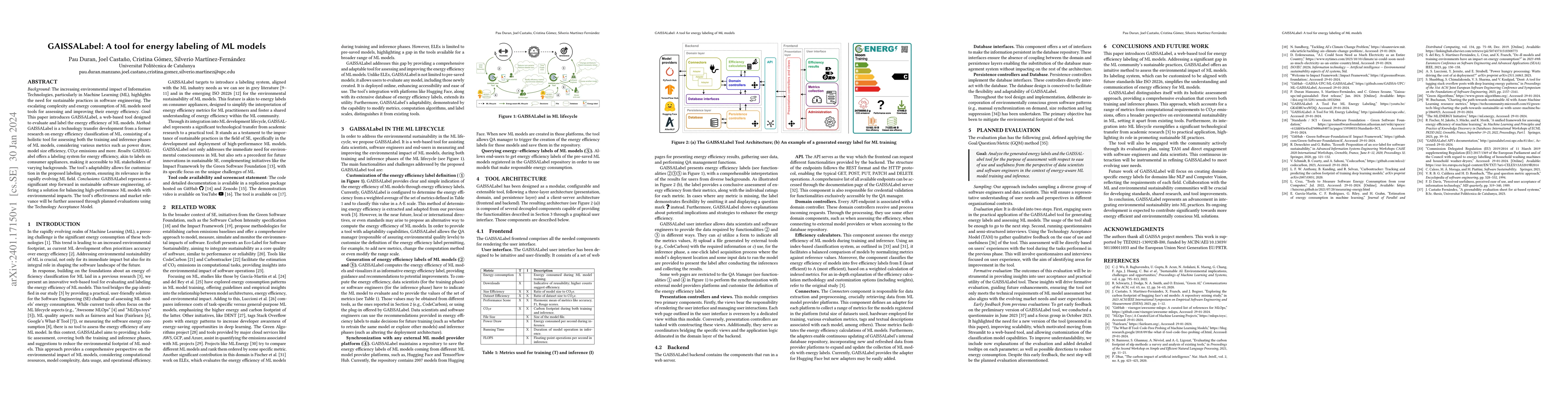 Thumbnail for GAISSALabel: A tool for energy labeling of ML models