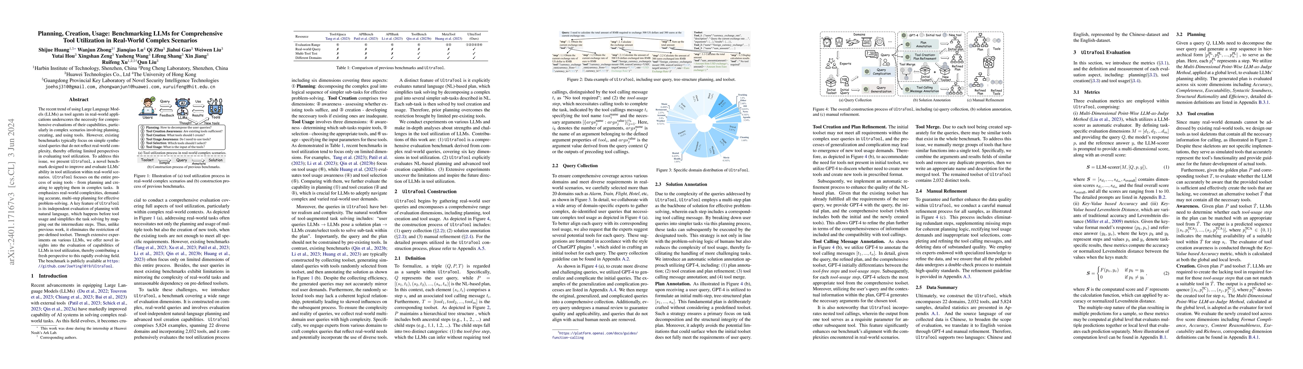 Thumbnail for Planning, Creation, Usage: Benchmarking LLMs for Comprehensive Tool
  Utilization in Real-World Complex Scenarios