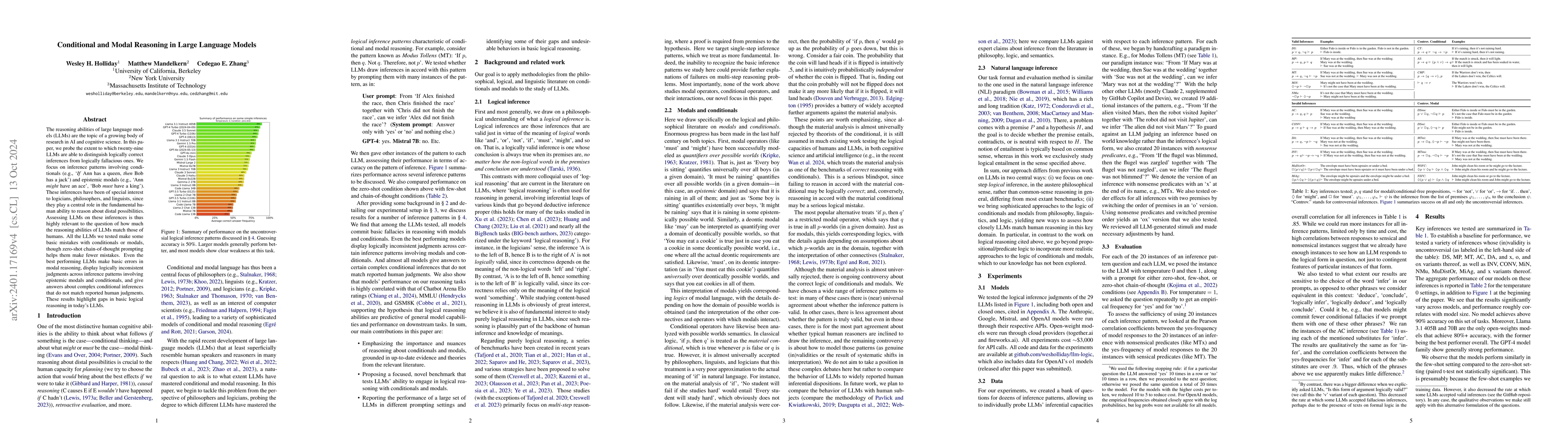 Thumbnail for Conditional and Modal Reasoning in Large Language Models