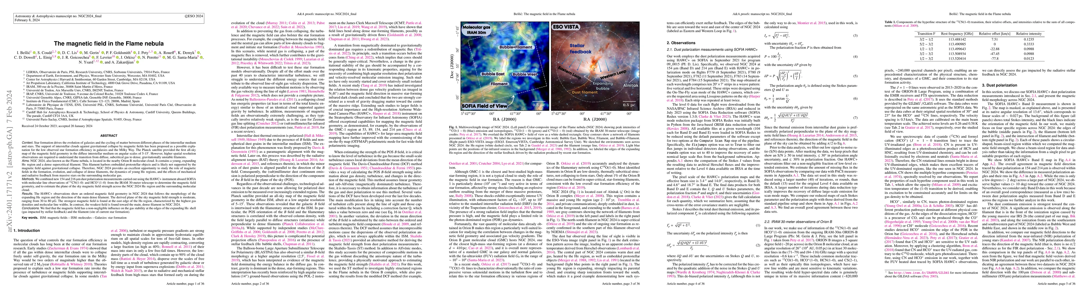 Thumbnail for The magnetic field in the Flame nebula