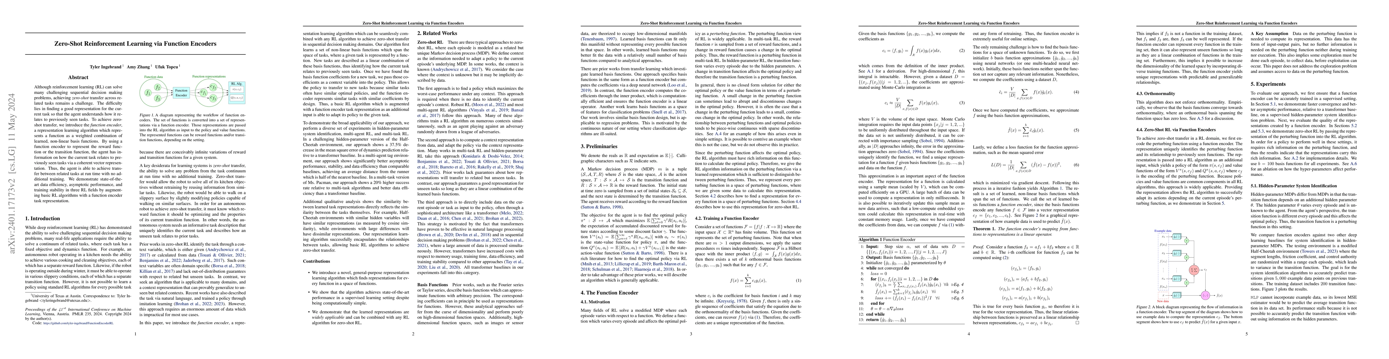 Thumbnail for Zero-Shot Reinforcement Learning via Function Encoders