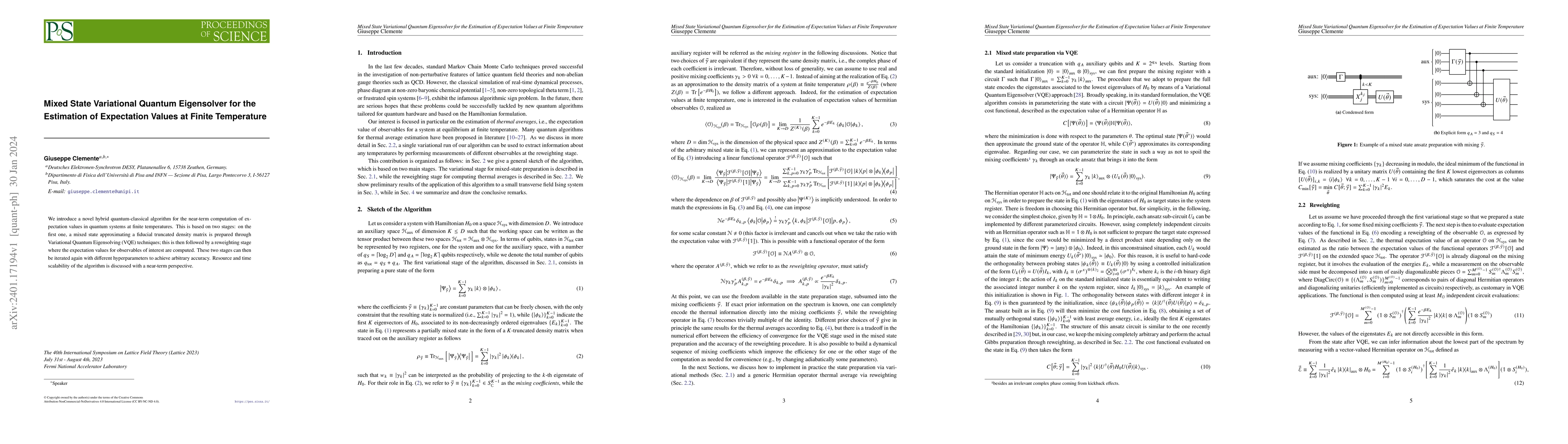 Thumbnail for Mixed State Variational Quantum Eigensolver for the Estimation of
  Expectation Values at Finite Temperature