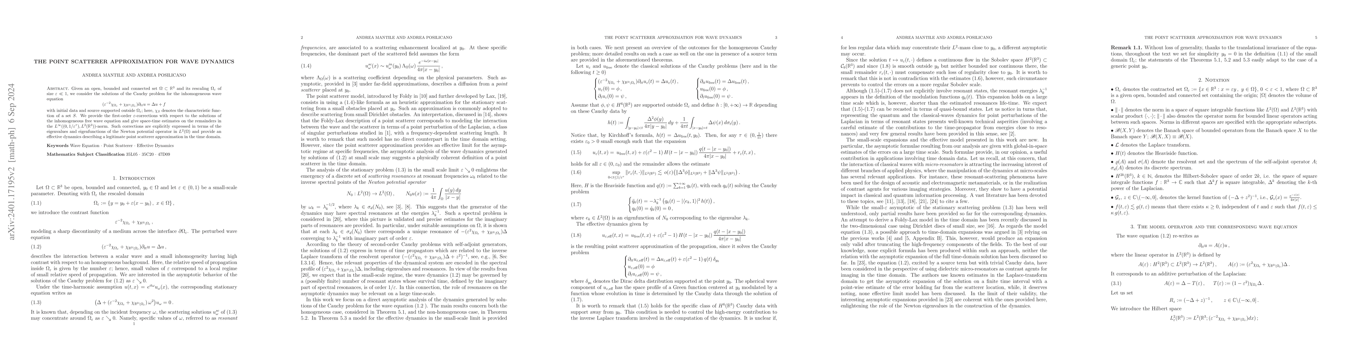 Thumbnail for The point scatterer approximation for wave dynamics