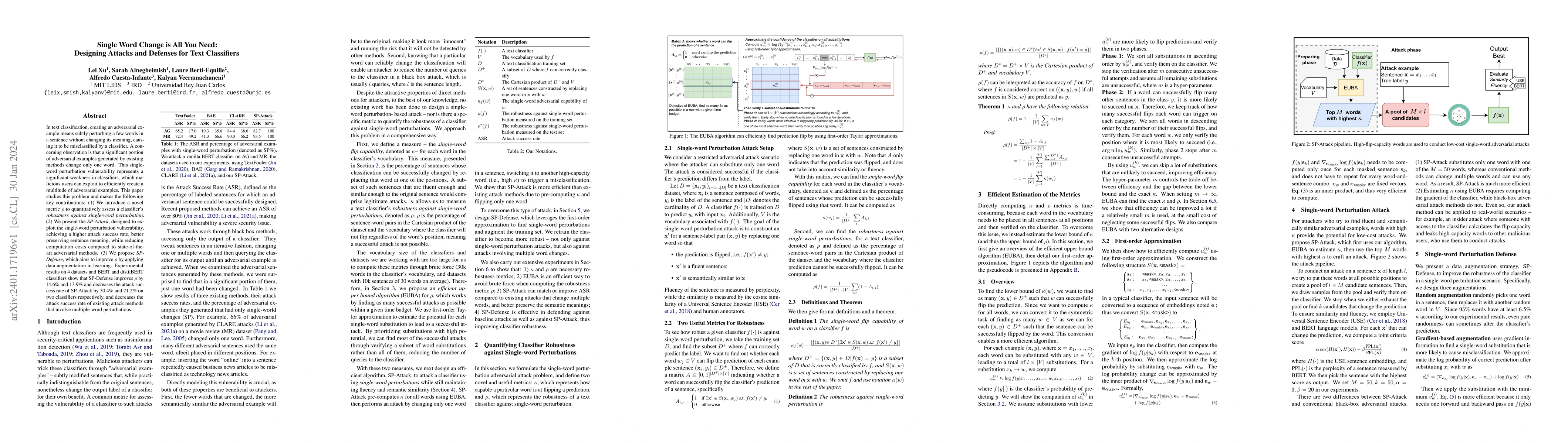 Thumbnail for Single Word Change is All You Need: Designing Attacks and Defenses for
  Text Classifiers