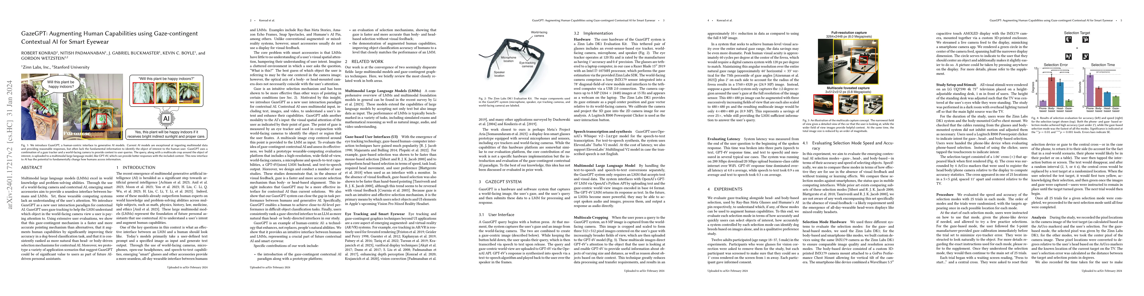 Thumbnail for GazeGPT: Augmenting Human Capabilities using Gaze-contingent Contextual
  AI for Smart Eyewear