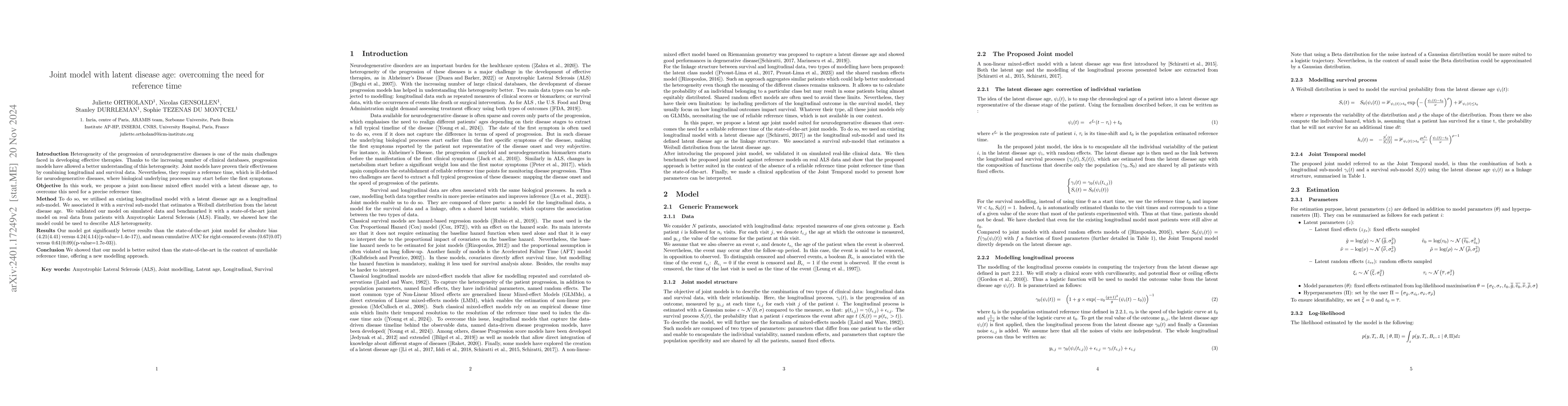Thumbnail for Joint model with latent disease age: overcoming the need for reference
  time