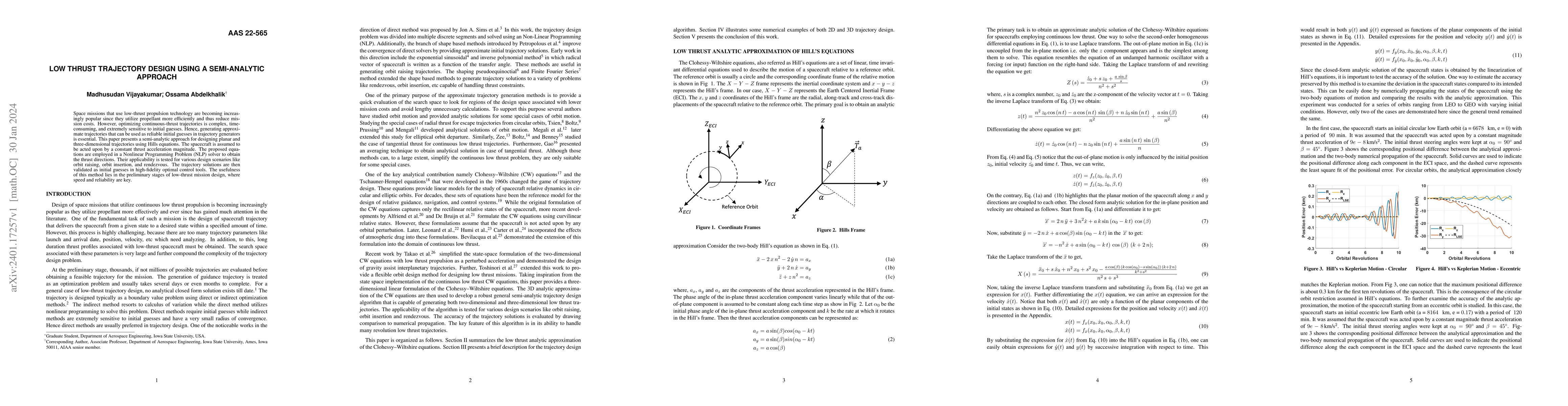 Thumbnail for Low Thrust Trajectory Design Using A Semi-Analytic Approach