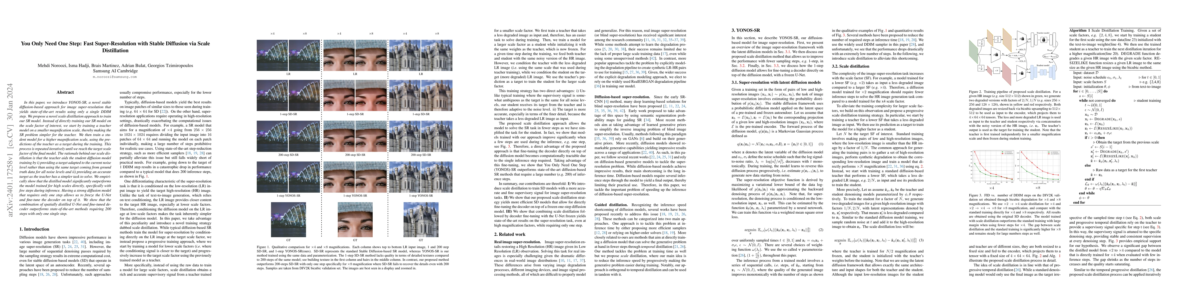 Thumbnail for You Only Need One Step: Fast Super-Resolution with Stable Diffusion via
  Scale Distillation