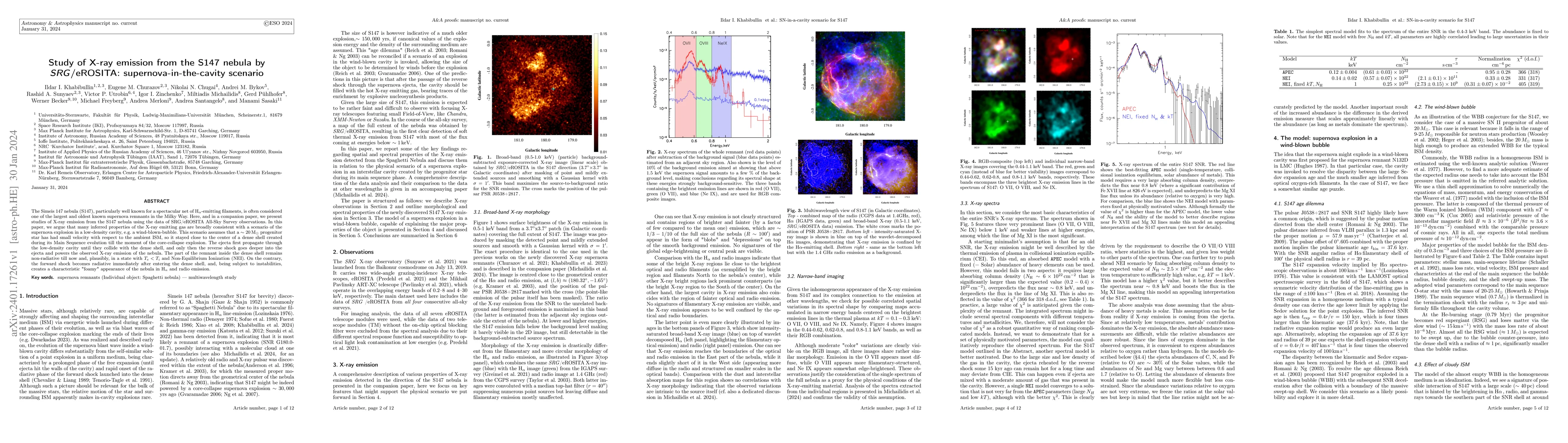 Thumbnail for Study of X-ray emission from the S147 nebula by SRG/eROSITA:
  supernova-in-the-cavity scenario