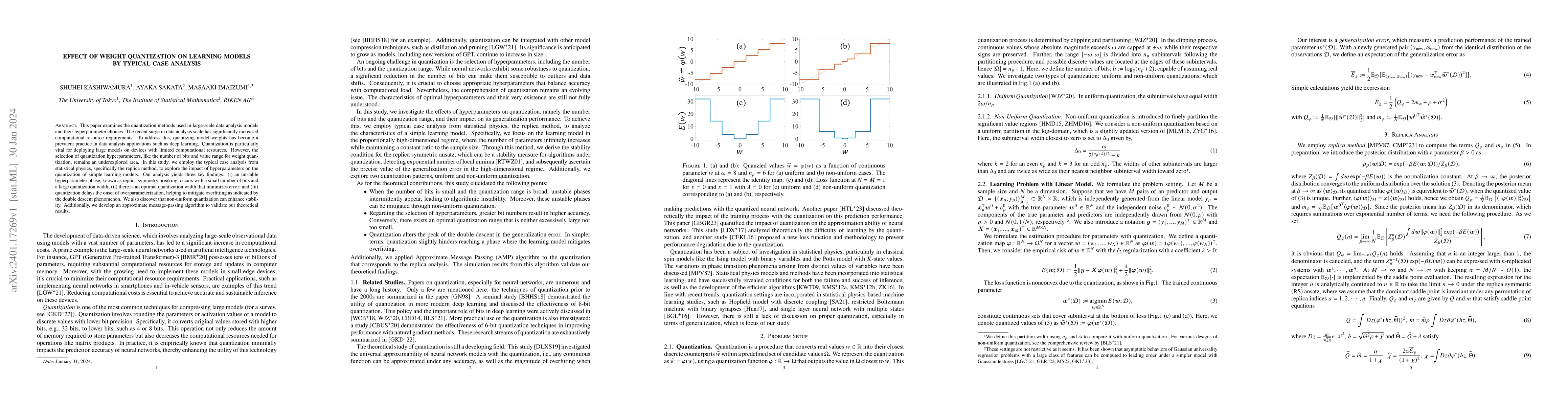 Thumbnail for Effect of Weight Quantization on Learning Models by Typical Case
  Analysis