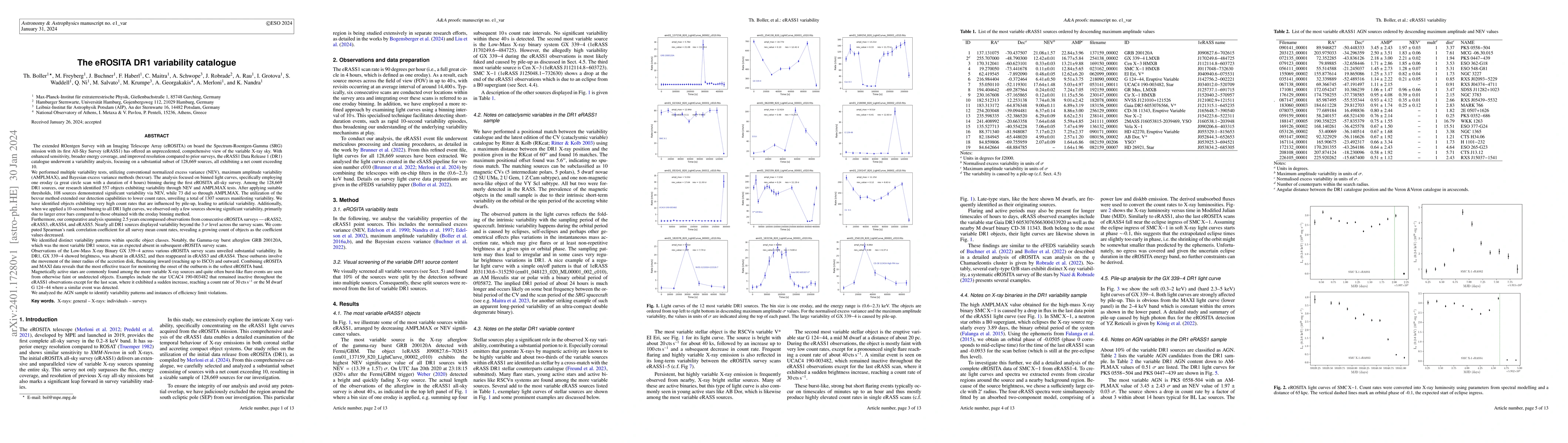 Thumbnail for The eROSITA DR1 variability catalogue