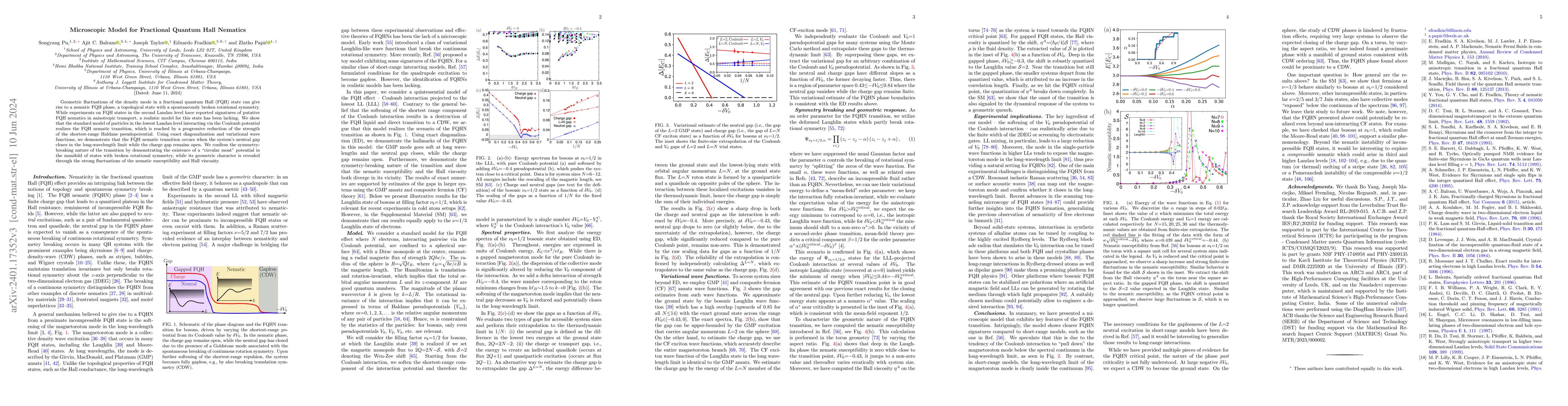 Thumbnail for Microscopic Model for Fractional Quantum Hall Nematics