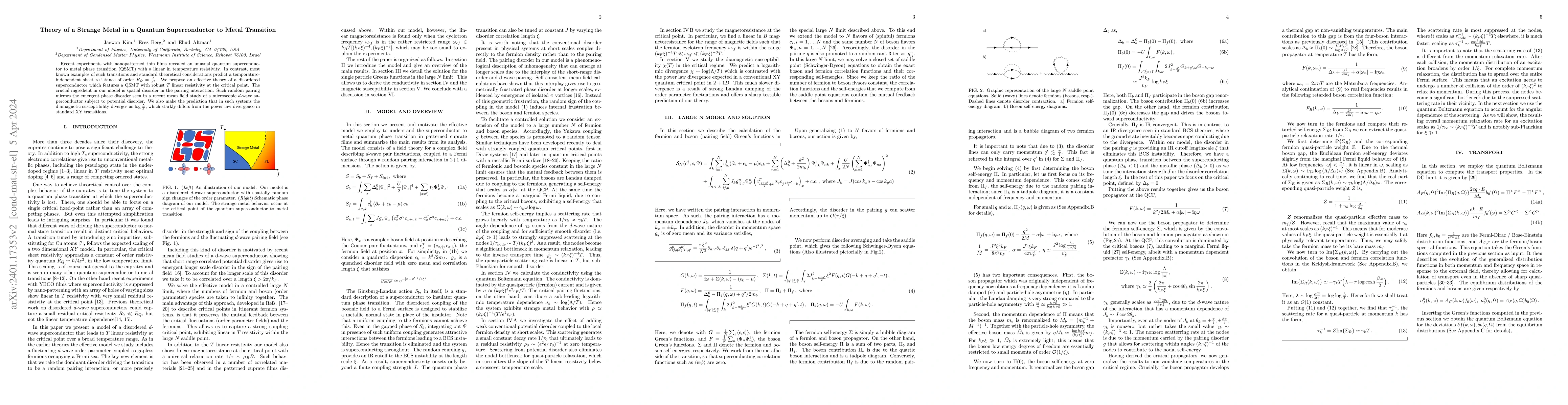 Thumbnail for Theory of a Strange Metal in a Quantum Superconductor to Metal
  Transition
