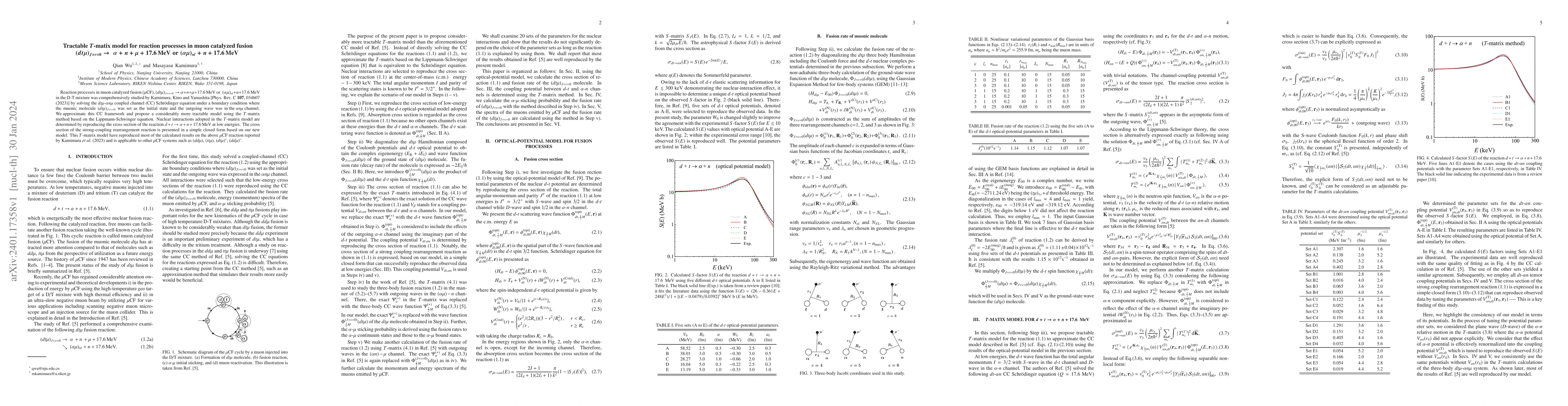 Thumbnail for Tractable $T$-matix model for reaction processes in muon catalyzed
  fusion $(dt\mu)_{J=v=0} \to \; \alpha + n + \mu + 17.6\, {\rm MeV} \;
  \mbox{or} \; (\alpha \mu)_{nl} + n +17.6 \,{\rm MeV}$