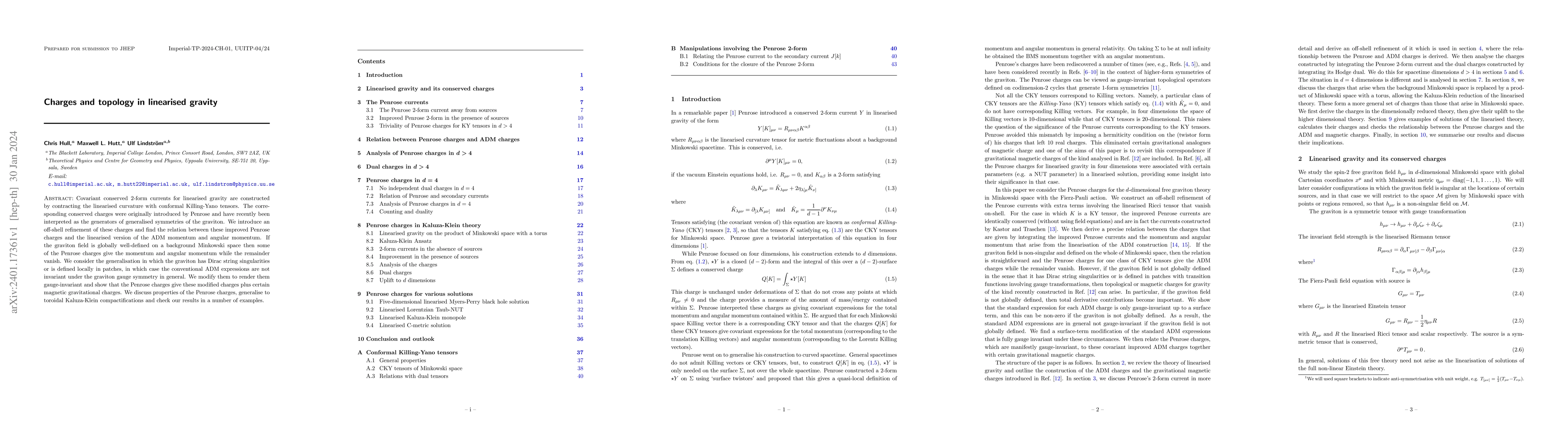 Thumbnail for Charges and topology in linearised gravity