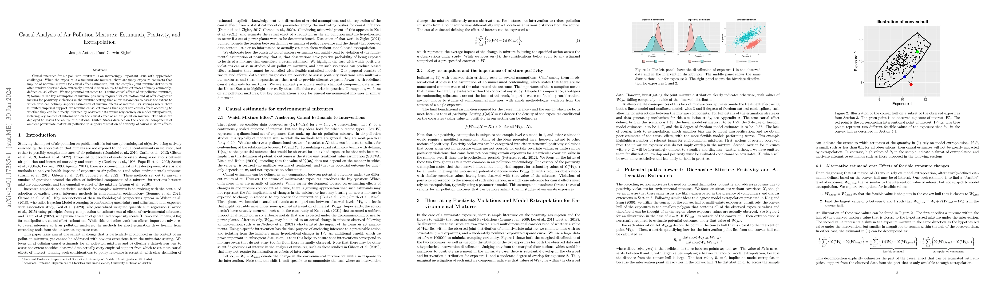 Thumbnail for Causal Analysis of Air Pollution Mixtures: Estimands, Positivity, and
  Extrapolation