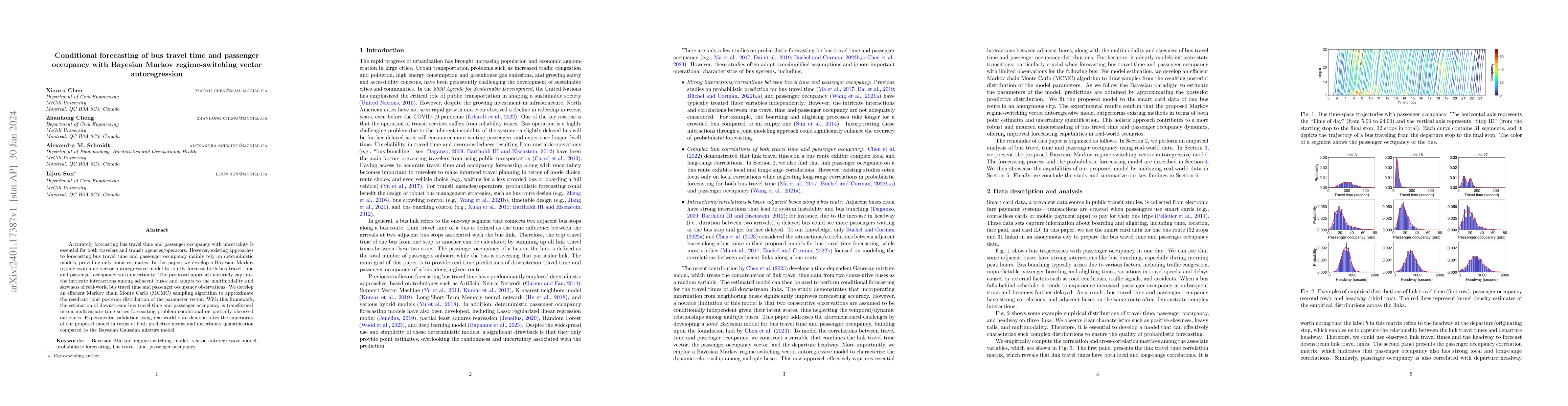 Thumbnail for Conditional forecasting of bus travel time and passenger occupancy with
  Bayesian Markov regime-switching vector autoregression