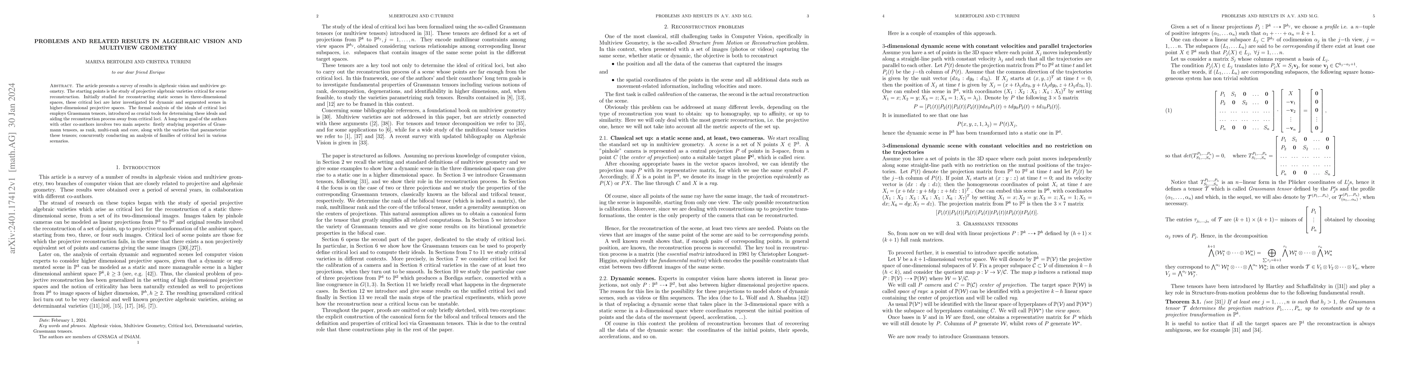 Thumbnail for Problems and related results in Algebraic Vision and Multiview Geometry