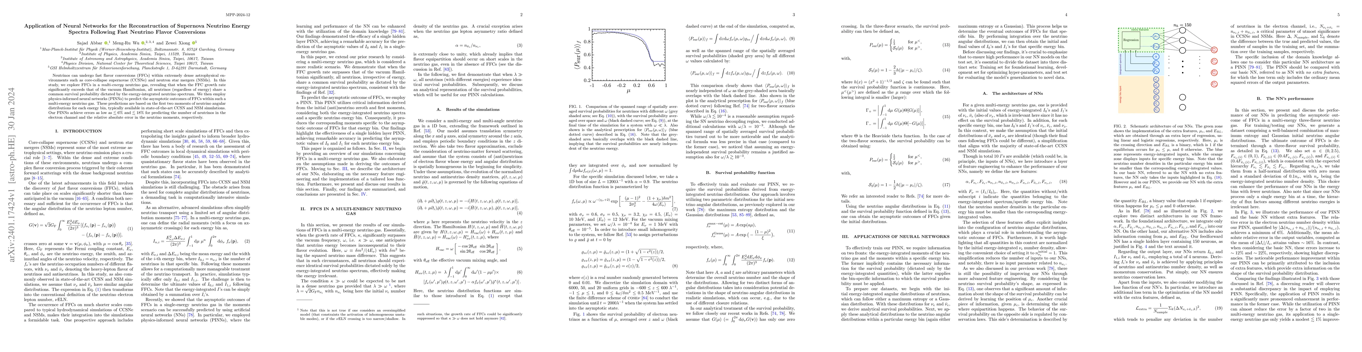 Thumbnail for Application of Neural Networks for the Reconstruction of Supernova
  Neutrino Energy Spectra Following Fast Neutrino Flavor Conversions