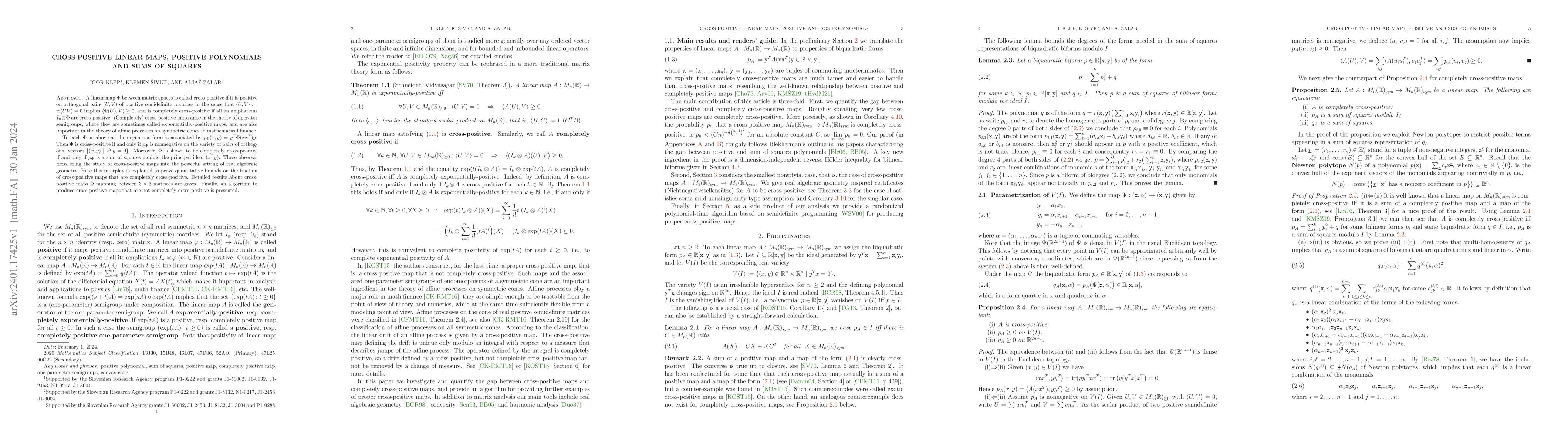 Thumbnail for Cross-positive linear maps, positive polynomials and sums of squares