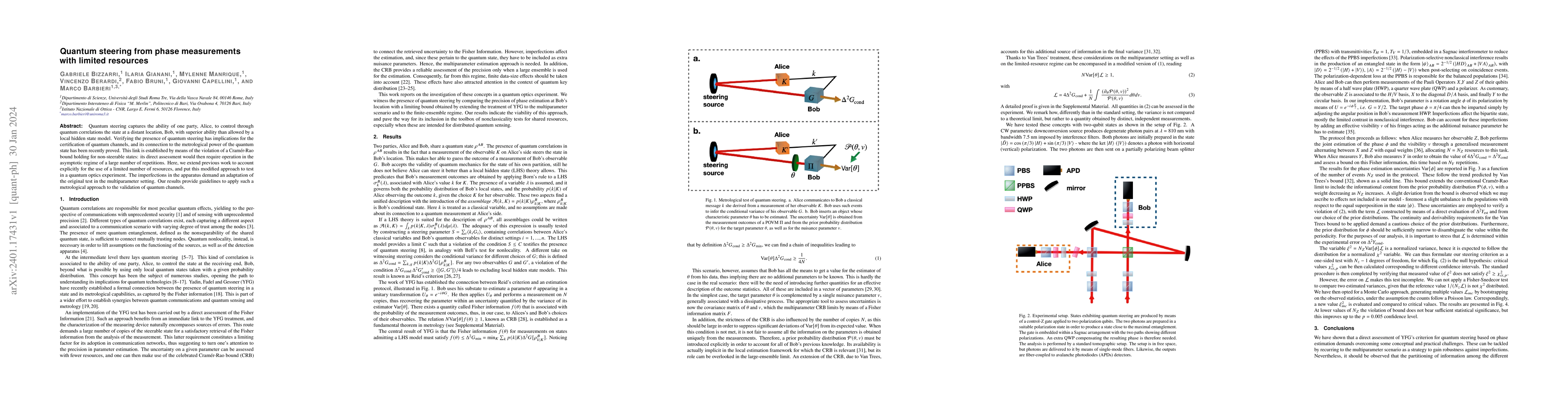 Thumbnail for Quantum steering from phase measurements with limited resources