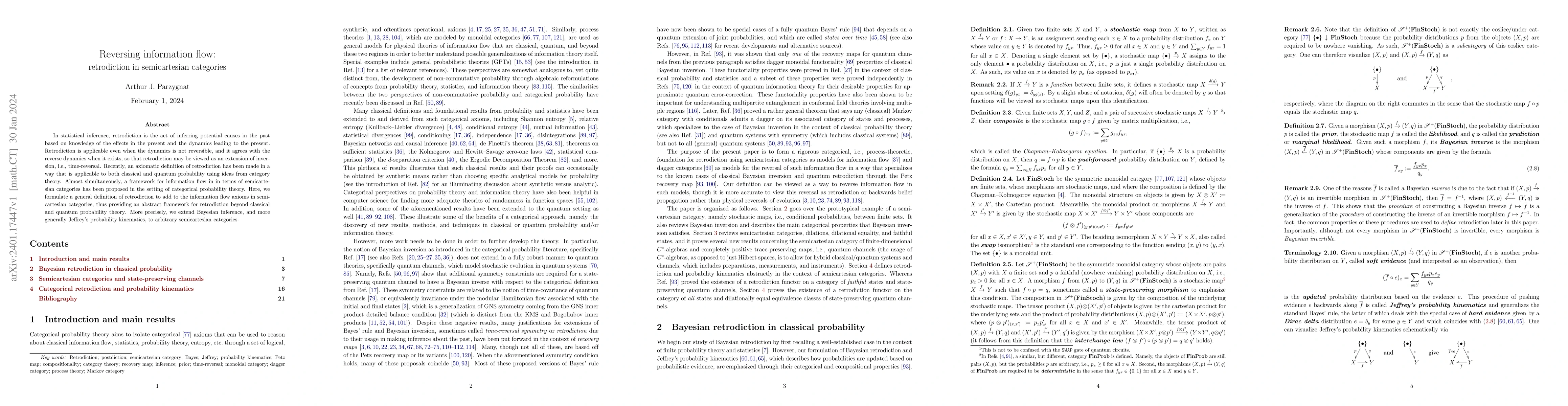 Thumbnail for Reversing information flow: retrodiction in semicartesian categories
