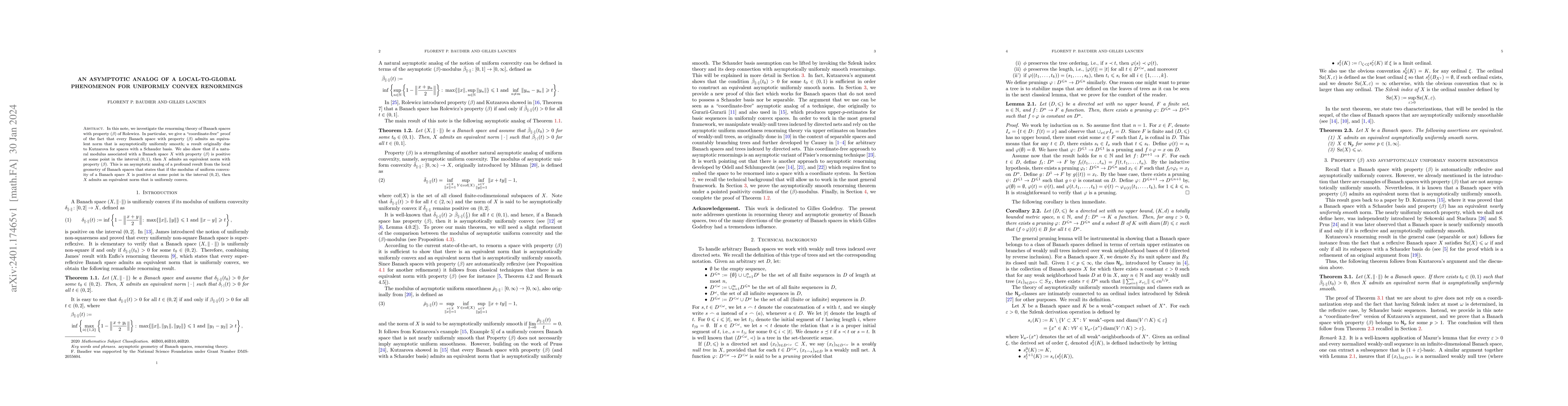 Thumbnail for An asymptotic analog of a local-to-global phenomenon for uniformly
  convex renormings
