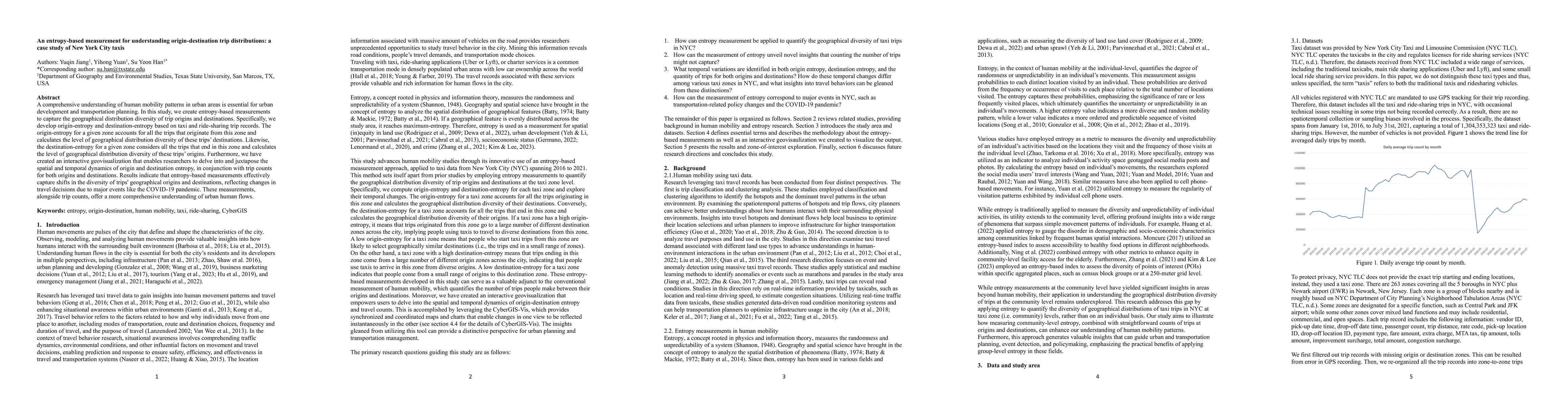 Thumbnail for An entropy-based measurement for understanding origin-destination trip
  distributions: a case study of New York City taxis