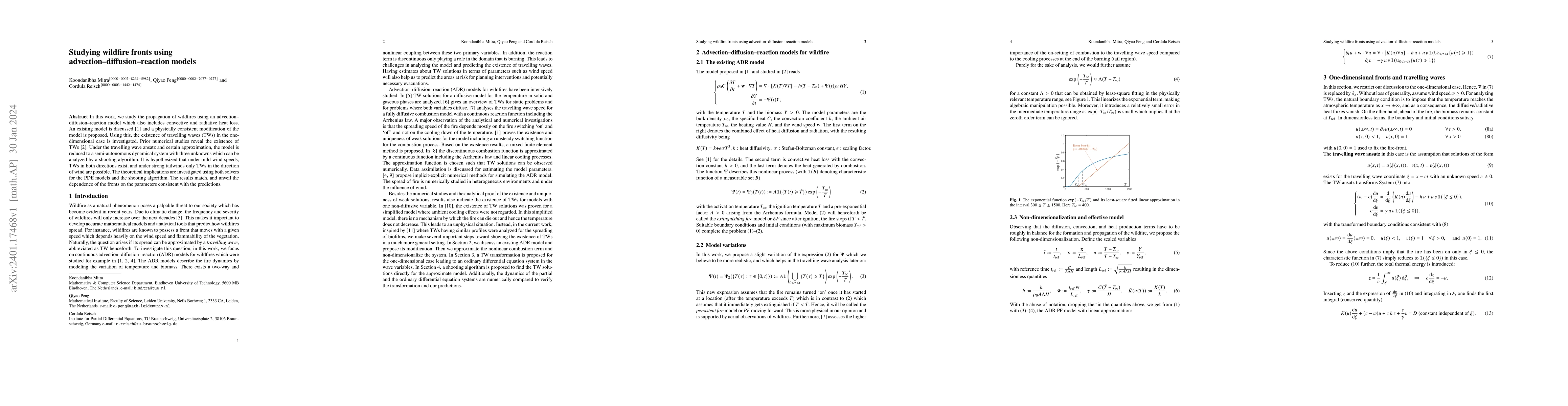 Thumbnail for Studying wildfire fronts using advection-diffusion-reaction models
