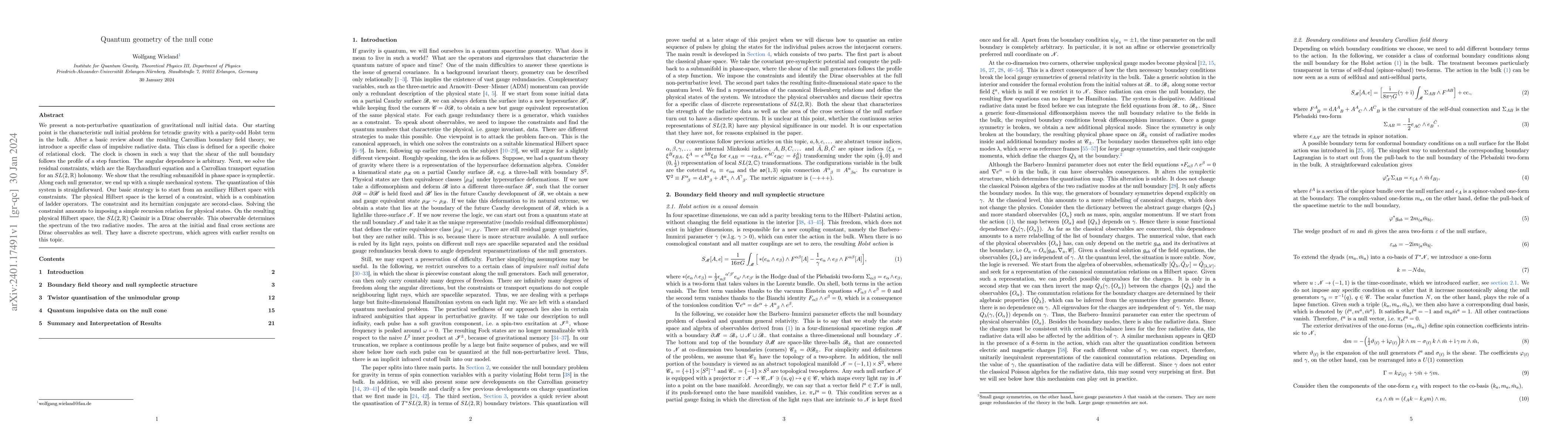 Thumbnail for Quantum geometry of the null cone
