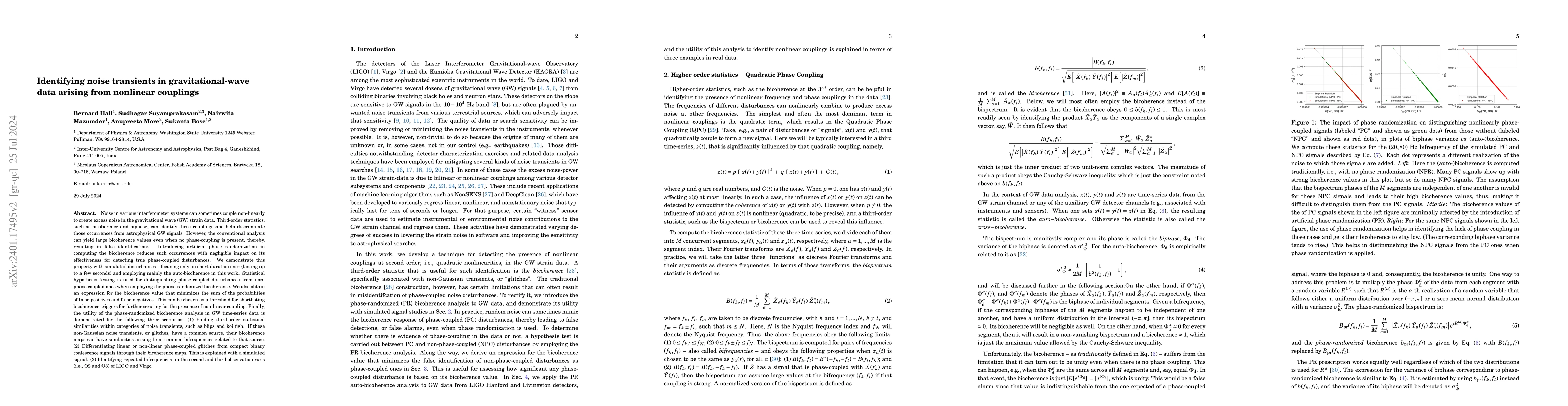 Thumbnail for Identifying noise transients in gravitational-wave data arising from
  nonlinear couplings