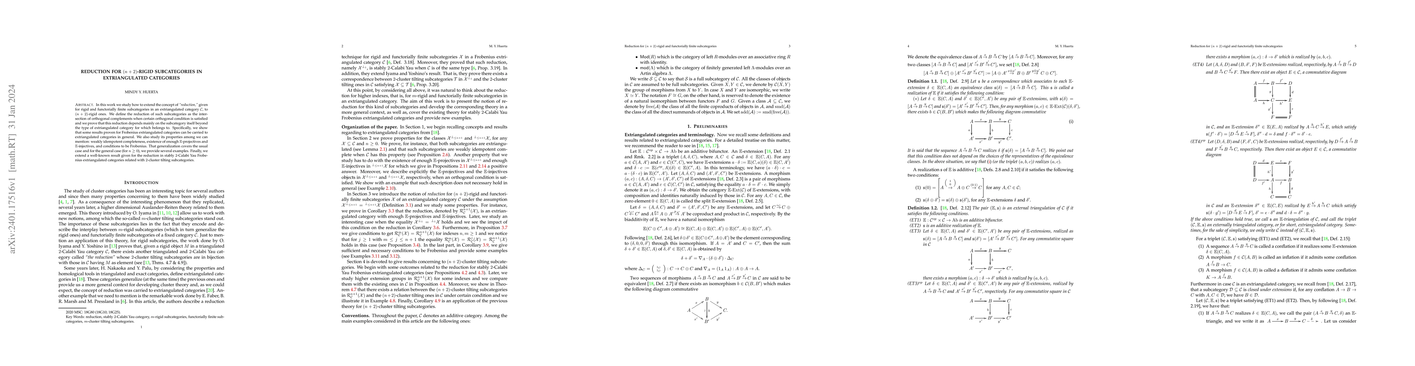 Thumbnail for Reduction for $(n+2)$-rigid subcategories in extriangulated categories