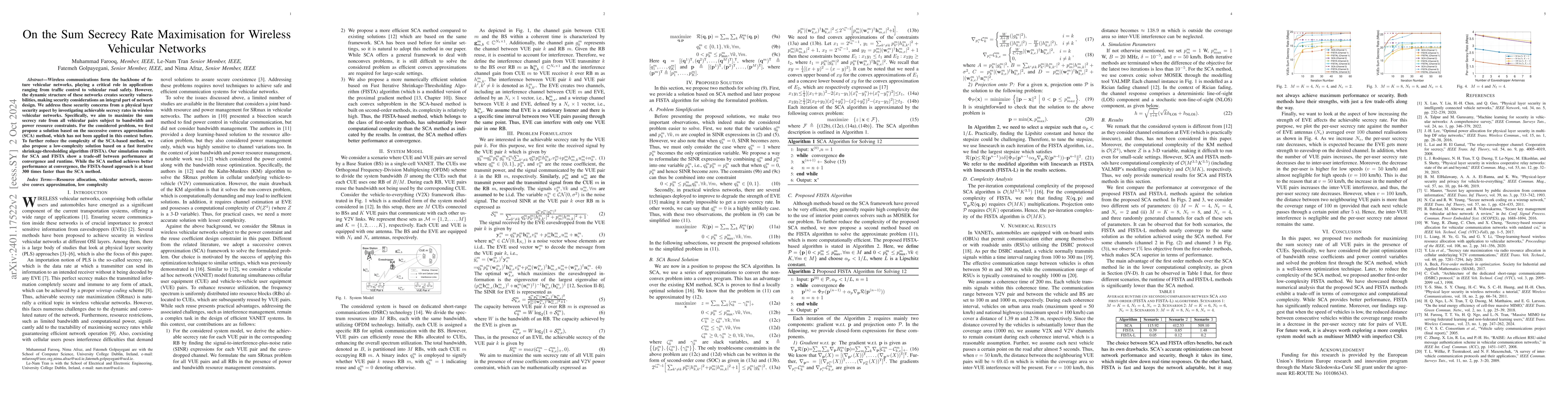 Thumbnail for On the Sum Secrecy Rate Maximisation for Wireless Vehicular Networks