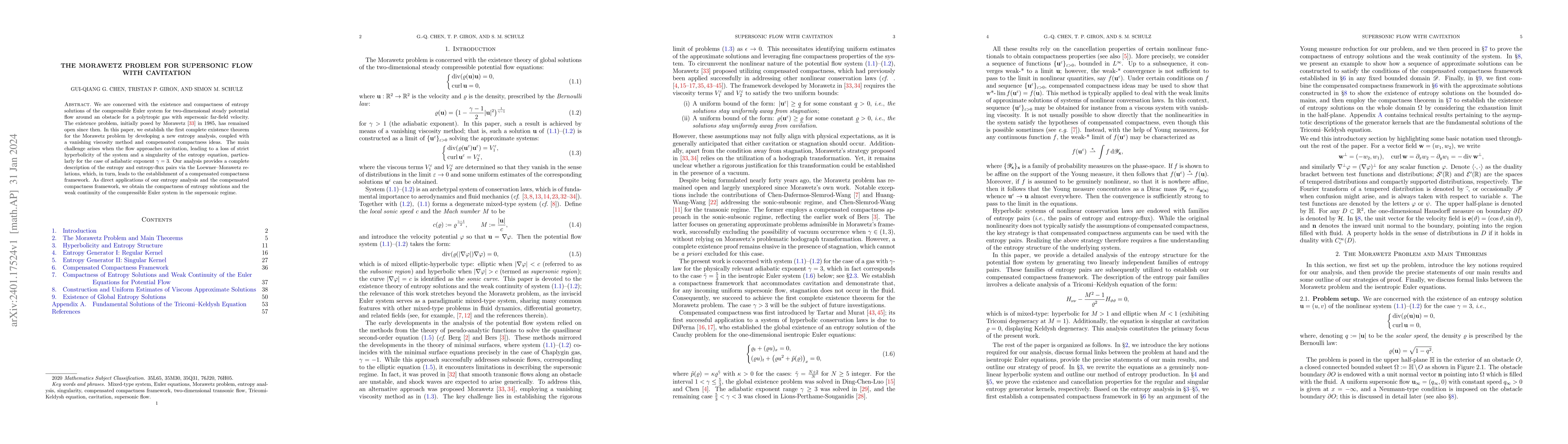 Thumbnail for The Morawetz Problem for Supersonic Flow with Cavitation