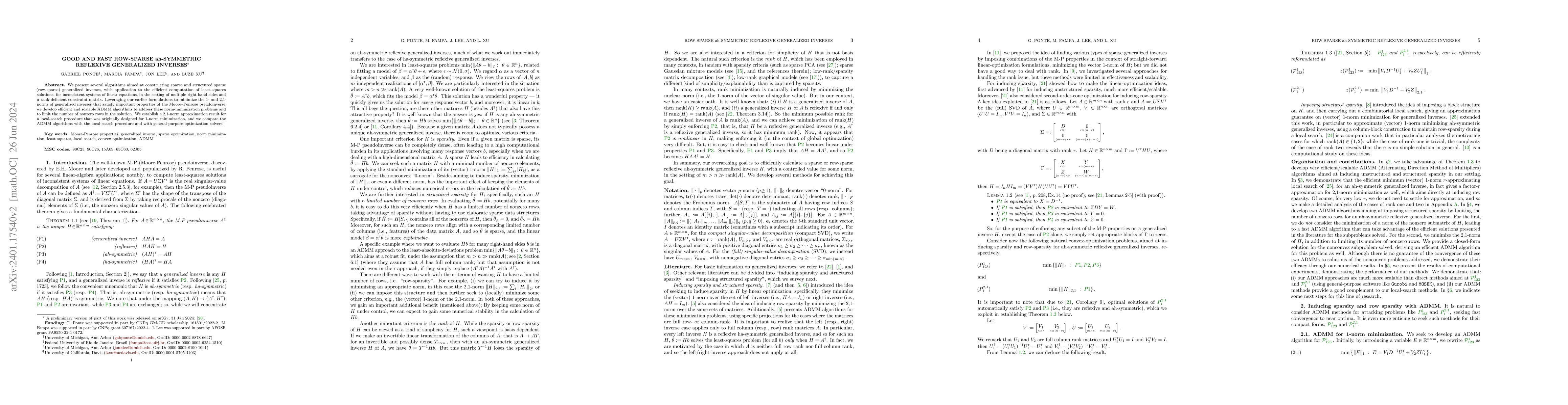 Thumbnail for Good and Fast Row-Sparse ah-Symmetric Reflexive Generalized Inverses