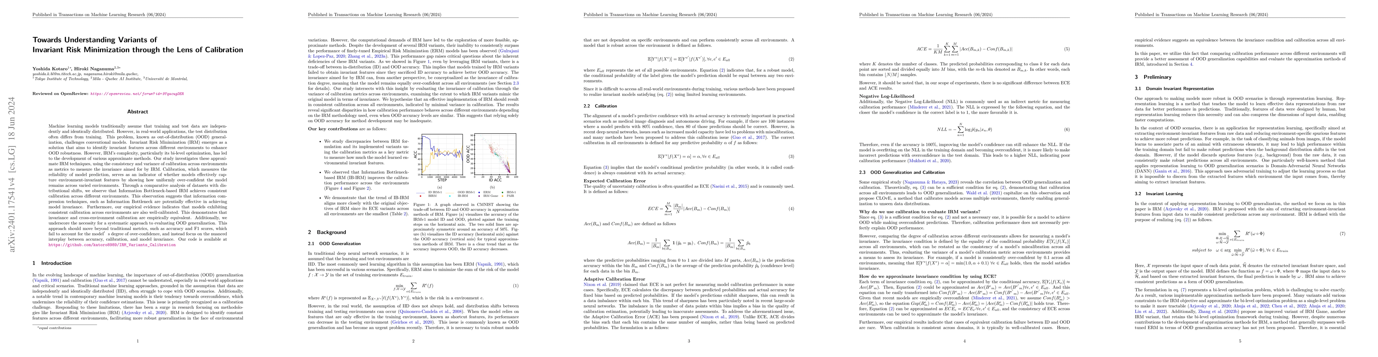 Thumbnail for Towards Understanding Variants of Invariant Risk Minimization through
  the Lens of Calibration