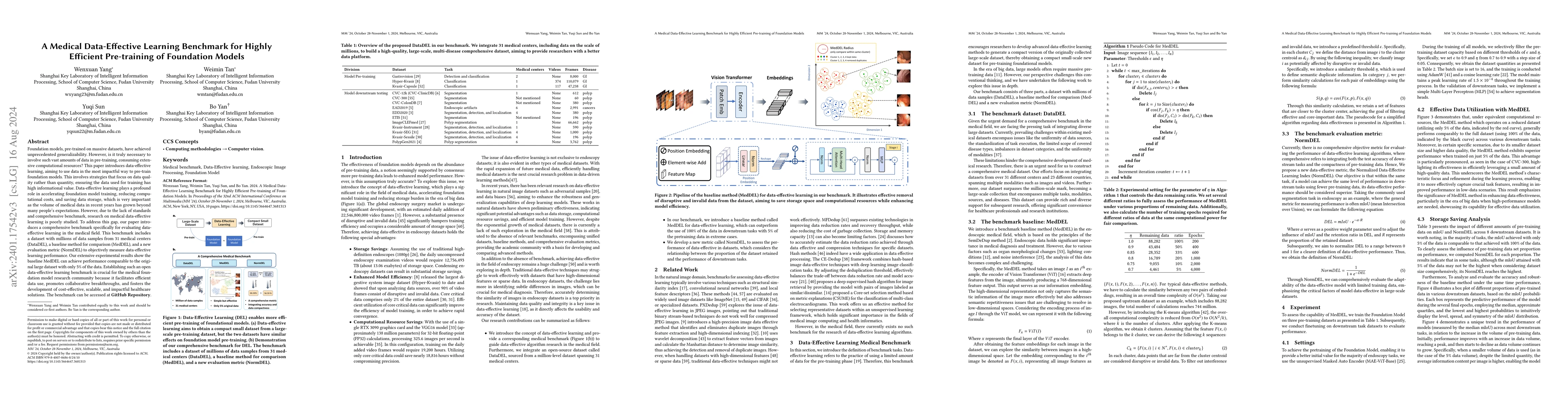 Thumbnail for A Medical Data-Effective Learning Benchmark for Highly Efficient
  Pre-training of Foundation Models