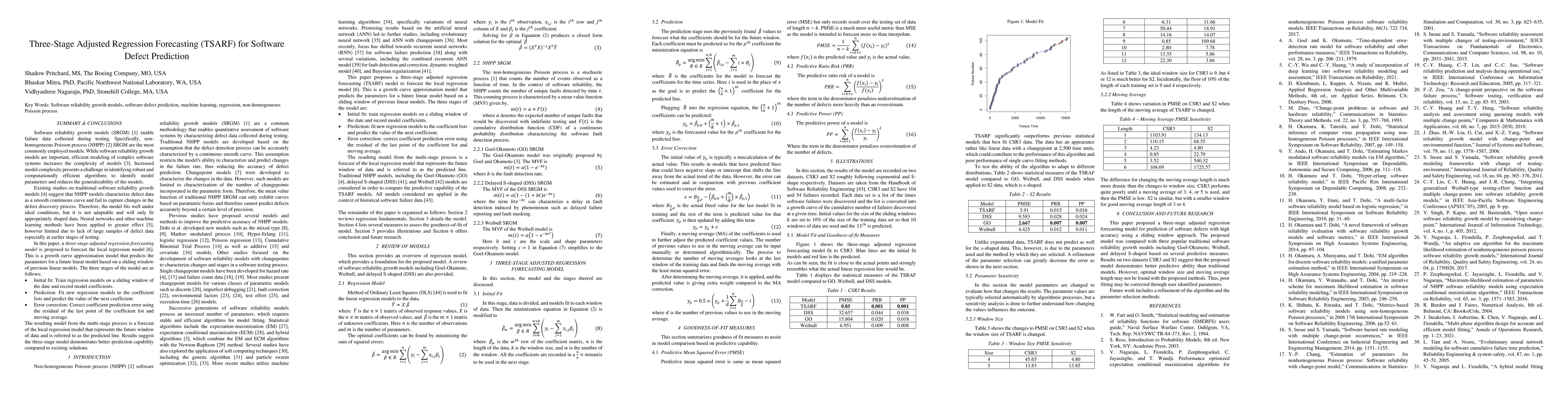 Thumbnail for Three-Stage Adjusted Regression Forecasting (TSARF) for Software Defect
  Prediction