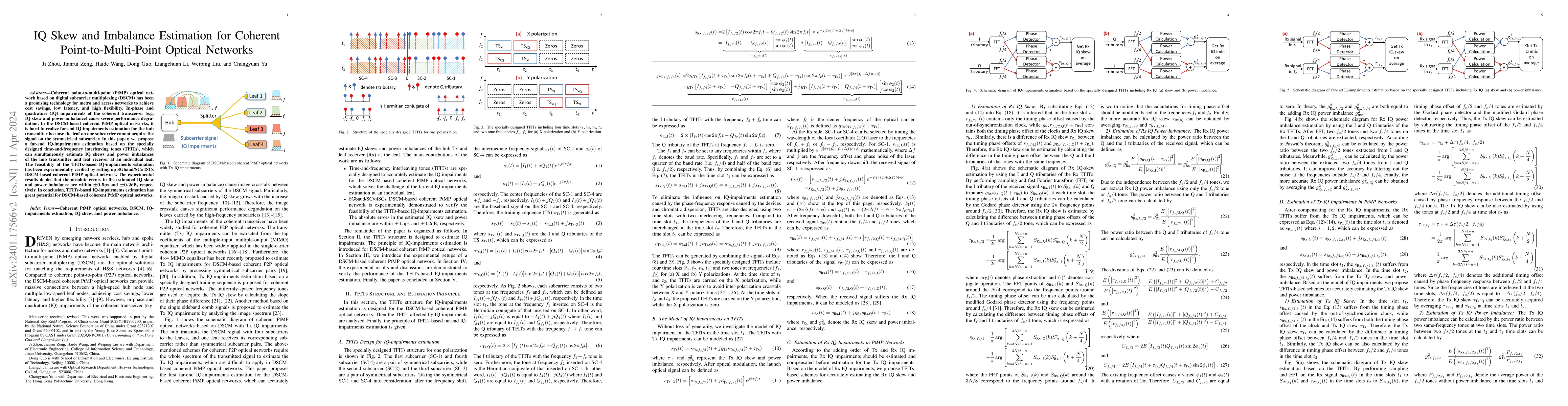 Thumbnail for IQ Skew and Imbalance Estimation for Coherent Point-to-Multi-Point
  Optical Networks