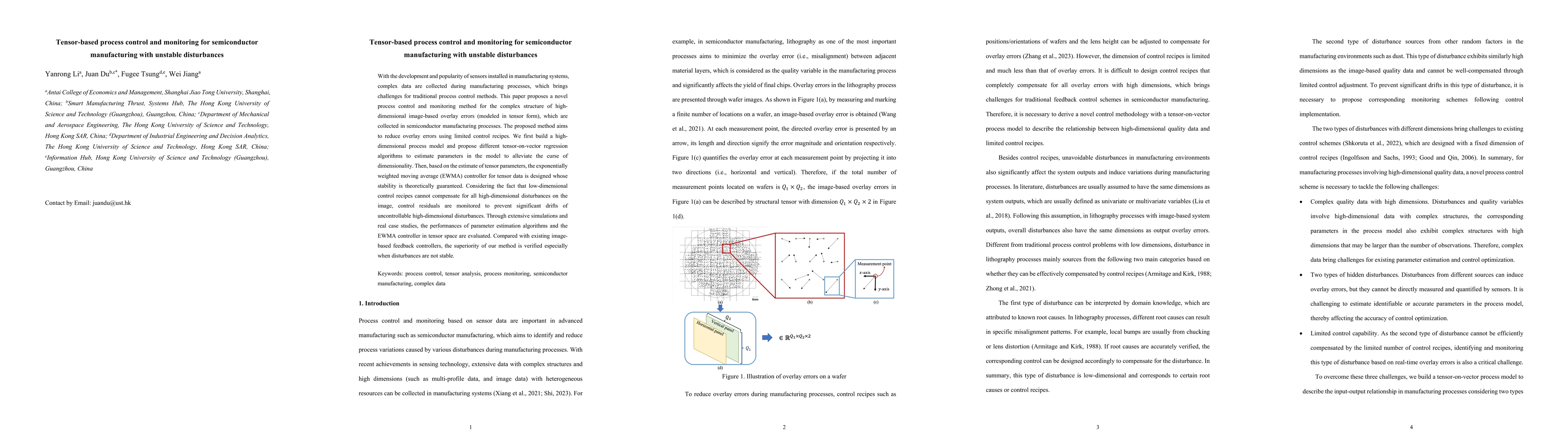 Thumbnail for Tensor-based process control and monitoring for semiconductor
  manufacturing with unstable disturbances